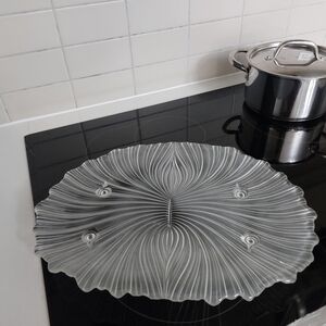 New Mikasa Large Crystal Glass Serving Platter/ Plate